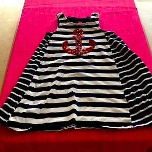 Blue and white sailor Dress. Size 6/7 great condition. 100% cotton